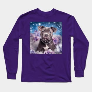 Cute blue nose Staffy Long Sleeve T-Shirt